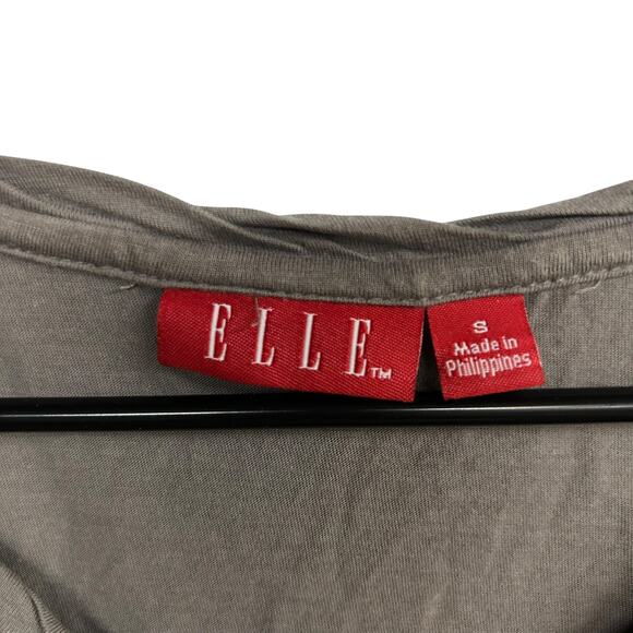 Romantic‎ Minimalist Lace Sleeve Top Elle Olive Green Casual Chic S - Picture 5 of 7